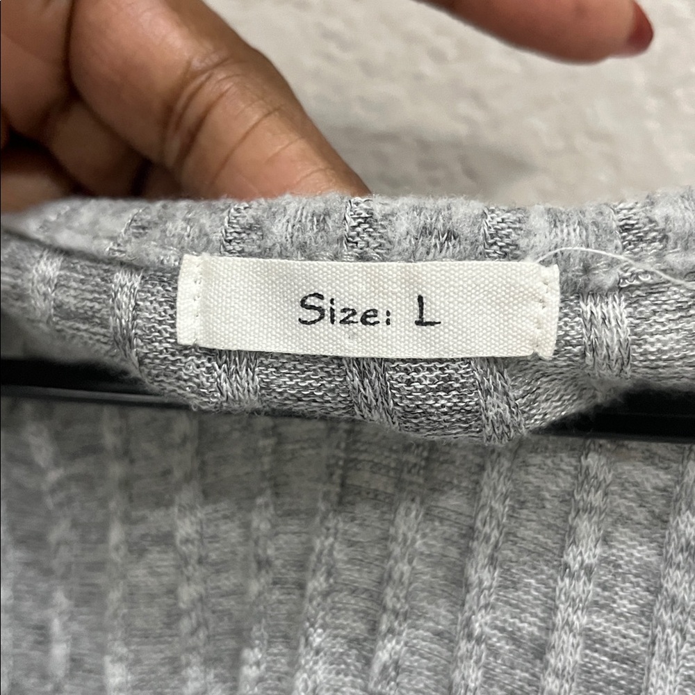Women’s Sleeveless Ribbed Maxi Texture Tank Dress Gray Lightweight Sz L Chic - Picture 3 of 6